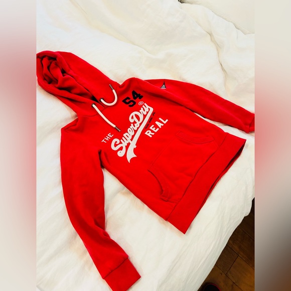 SuperDry XS Red Hoodie (never put in the dryer) - Picture 5 of 7